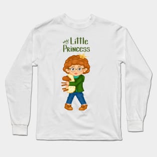 Cute little princess print with a little girl holding a sheep Long Sleeve T-Shirt